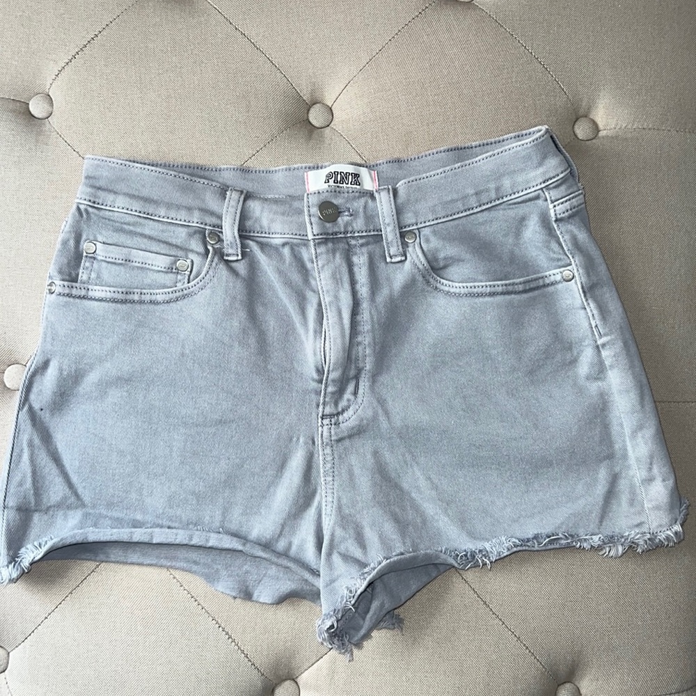 PINK Gray Distressed ripped shorts